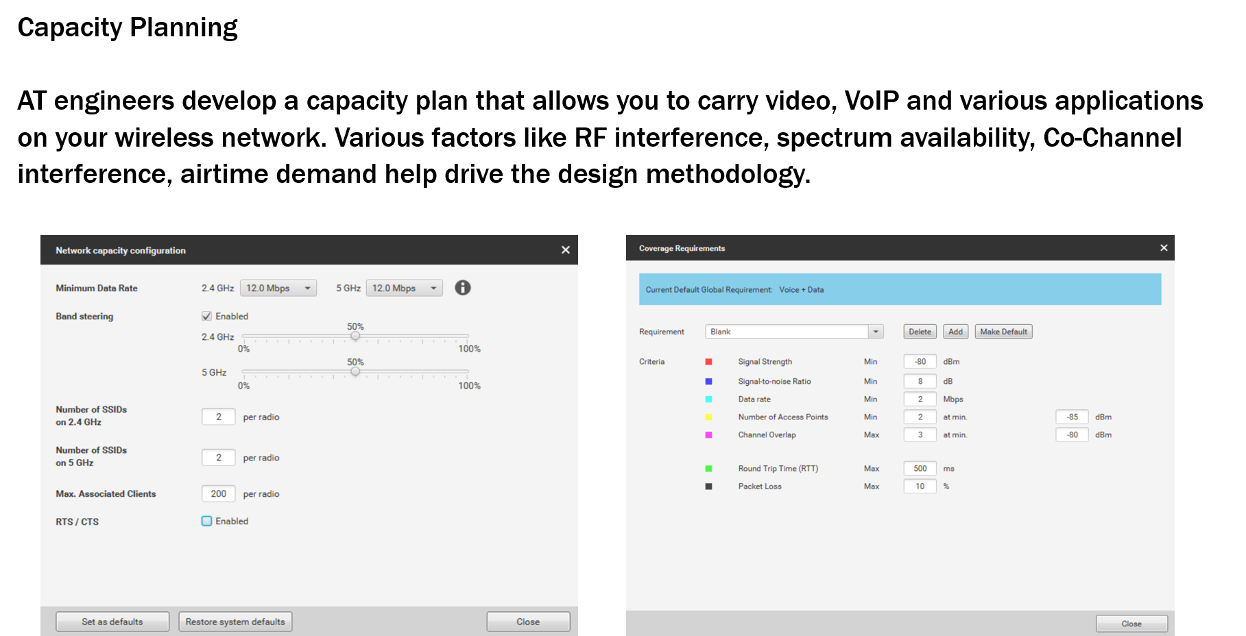 Wireless capacity planning with text